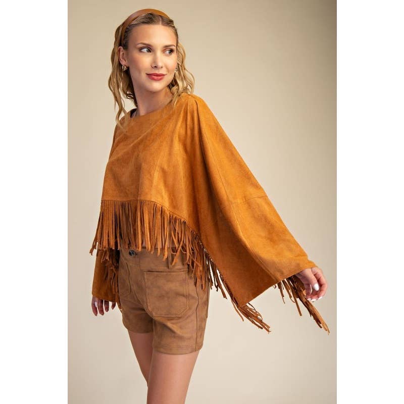 Upmost - Wholesale Jacket - Women's - Women Suede Fringe Cape6