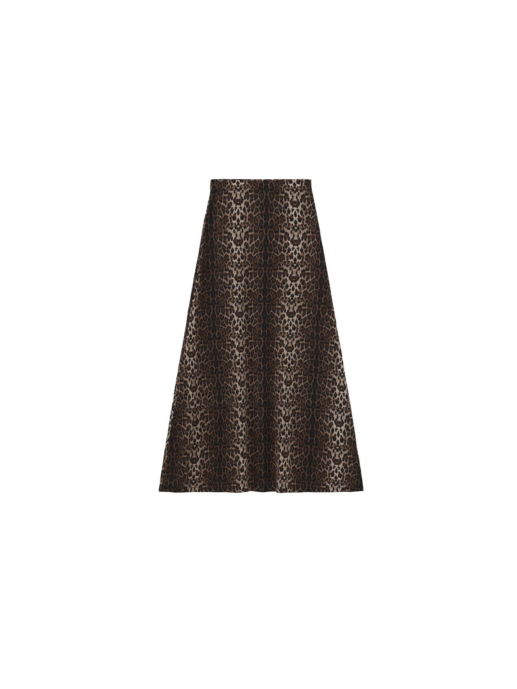 Brown Vintage Leopard Print Draped Maxi Skirt for wholesale on Faire5