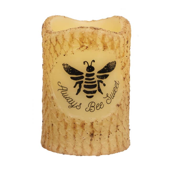 Always Bee Sweet Flameless Candle Timer Pillar for wholesale by The Hearthside Collection