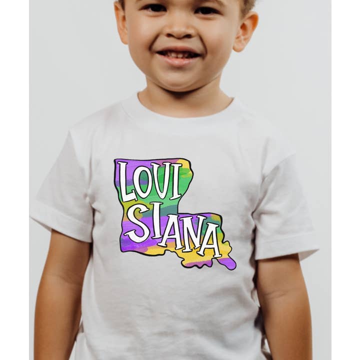 Louisiana Mardi Gras Paint Stroke Toddler Tee for wholesale by Painted Skies