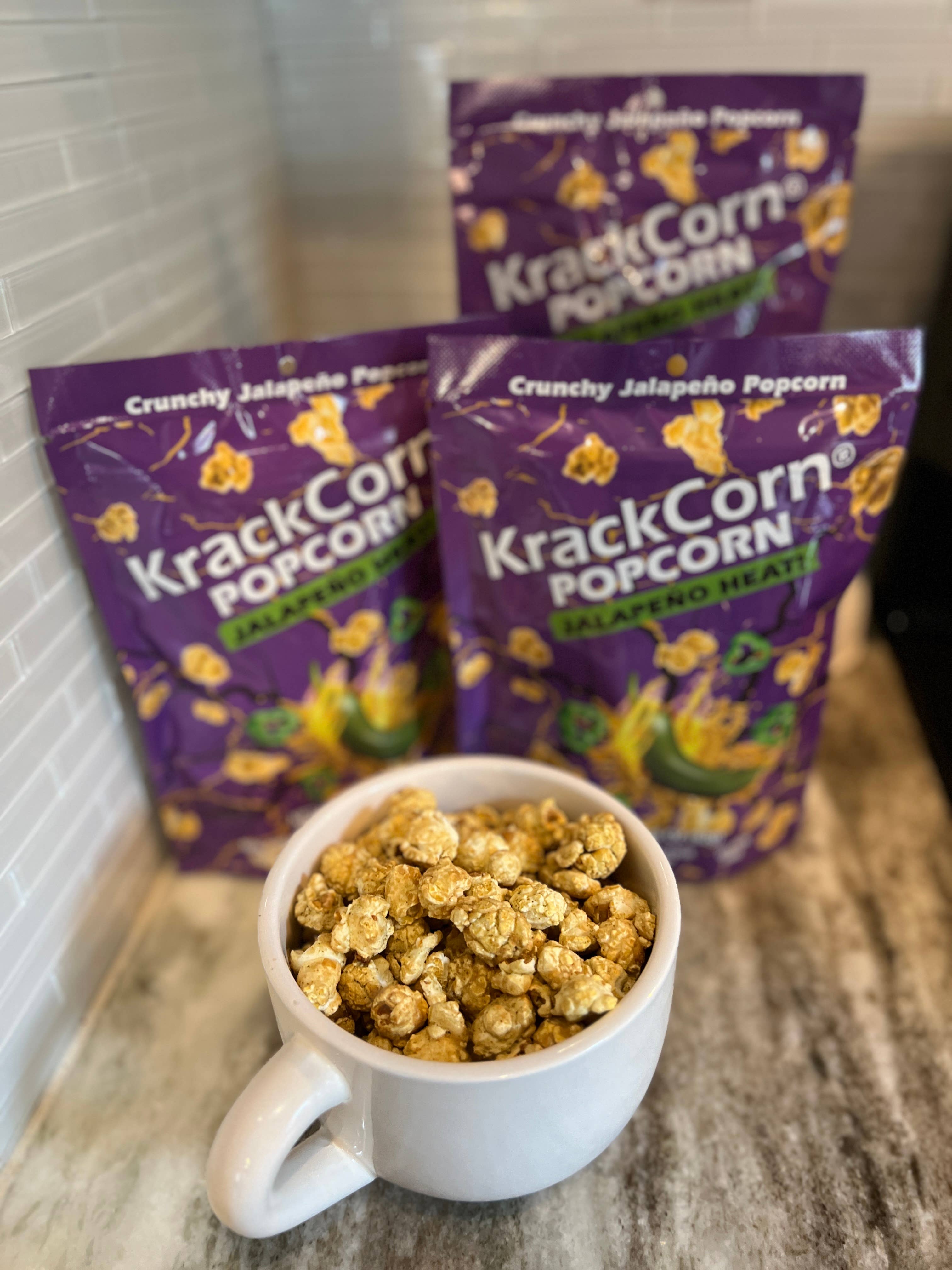 KrackCorn - Wholesale Popcorn - KrackCorn Popcorn 3.25oz Jalapeno Heat - 12ct case4