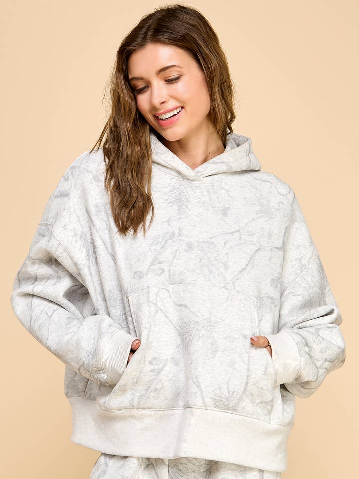 CT9263-Camouflage Print Loose Fit Front Pocket Hoodie for wholesale by TCEC