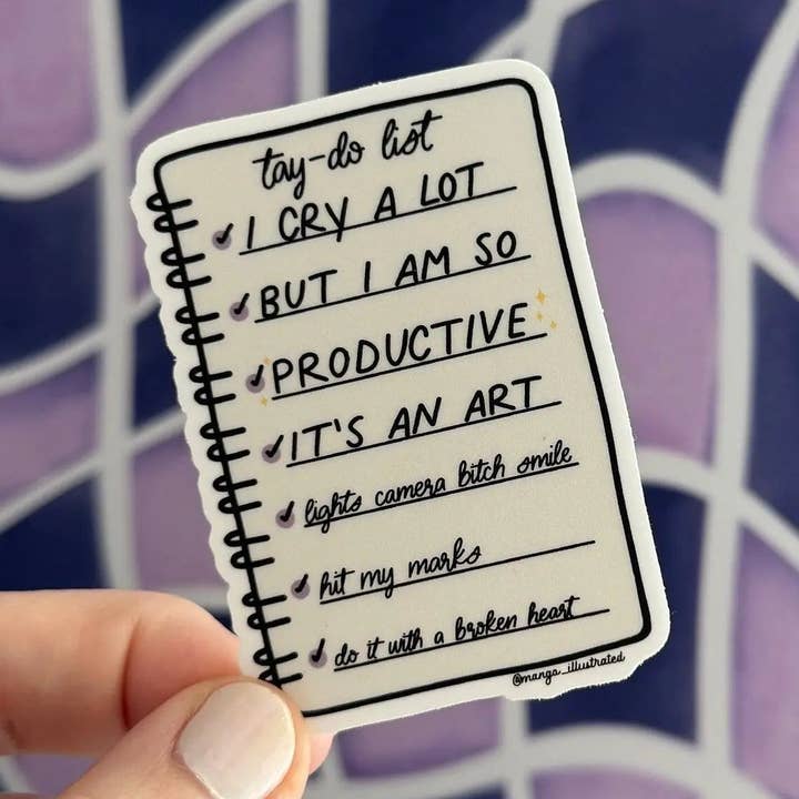 I cry a lot but I am so productive sticker for wholesale by MangoIllustrated