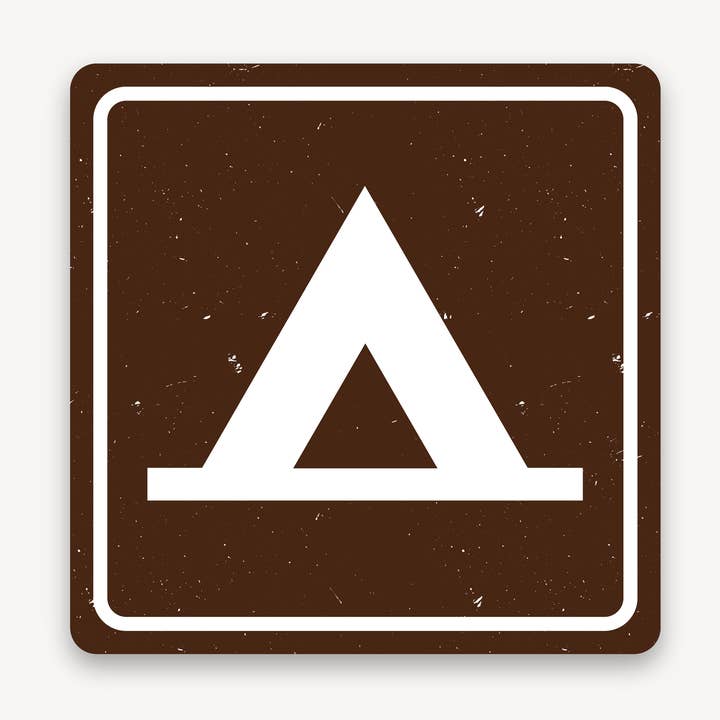 Camp Die-cut Sticker for wholesale by Summit Supply Shop