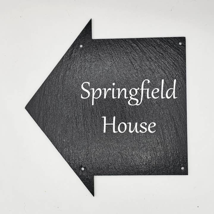 A Seta Apontando Casa de Ardósia Ou Sinal de Negócio por atacado de The House nameplate company