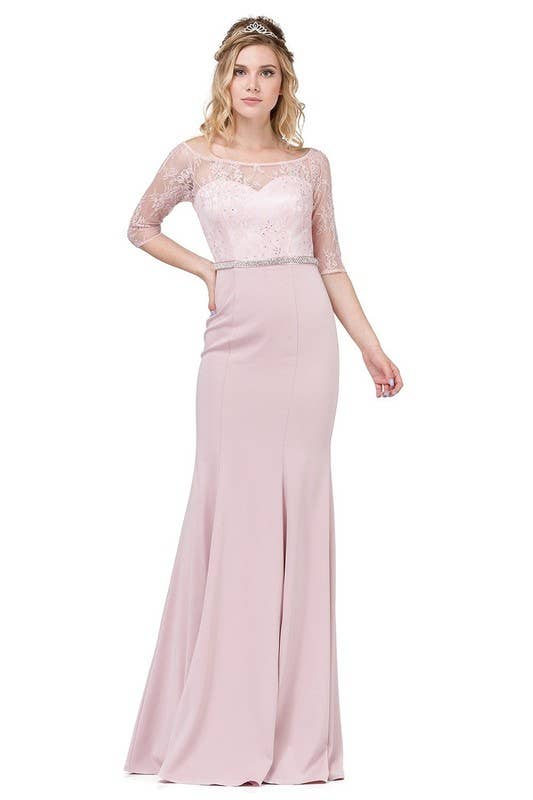 Dancing Queen Dress - Wholesale Gown - Women's - Lace Illusion Neckline Gown1