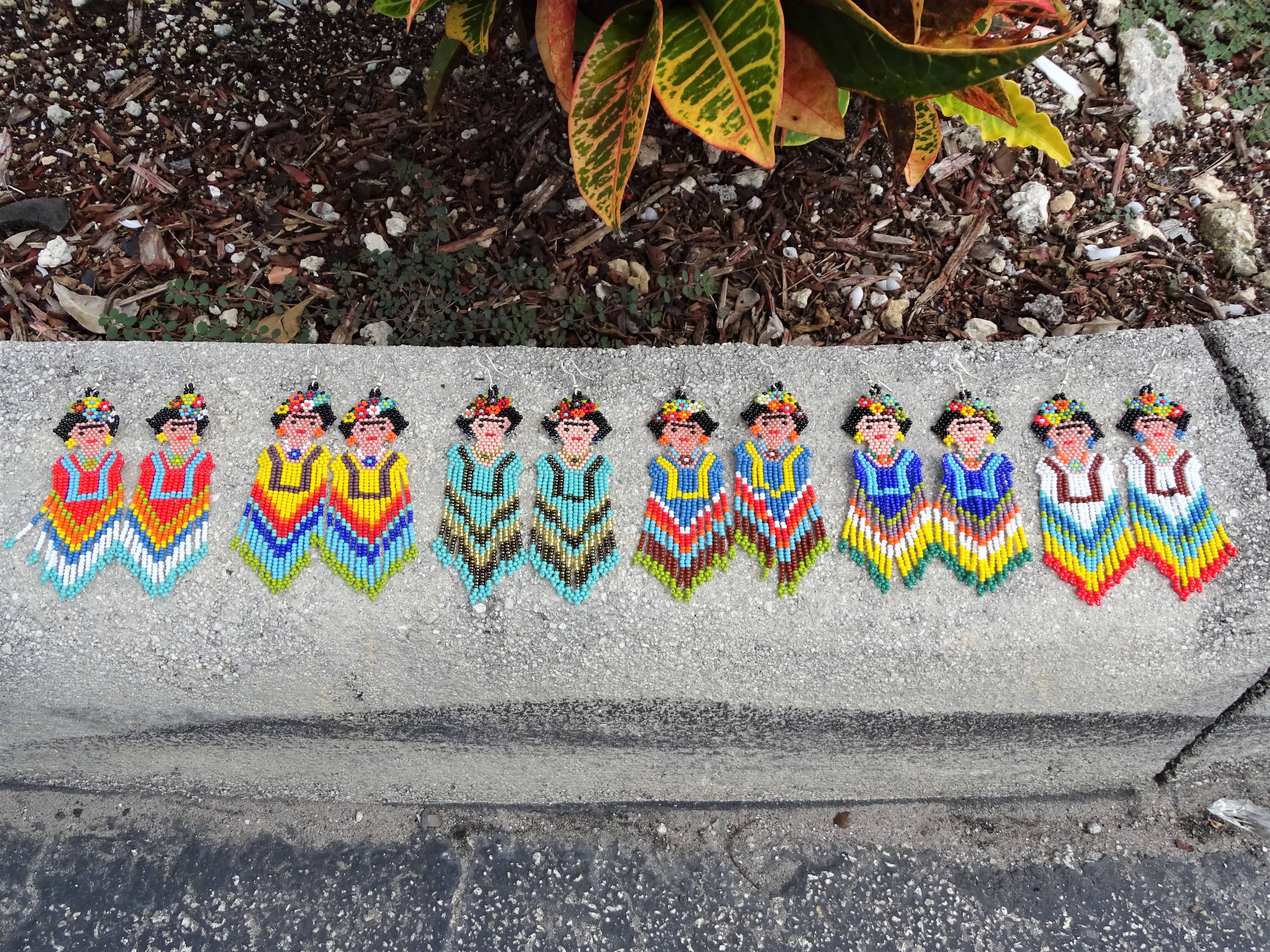 Pichincha - Wholesale Dangle Earrings - Extra Large Seed Bead Frida Inspired Long Dangle Earrings7