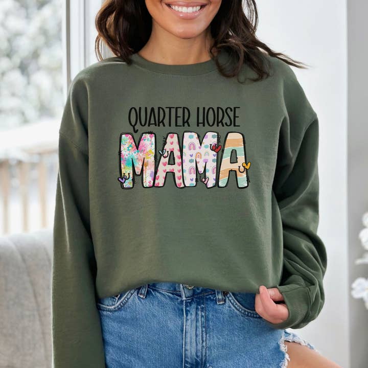 Custom Breed Horse Mama Crewneck Sweatshirt for wholesale by Sweet party Place