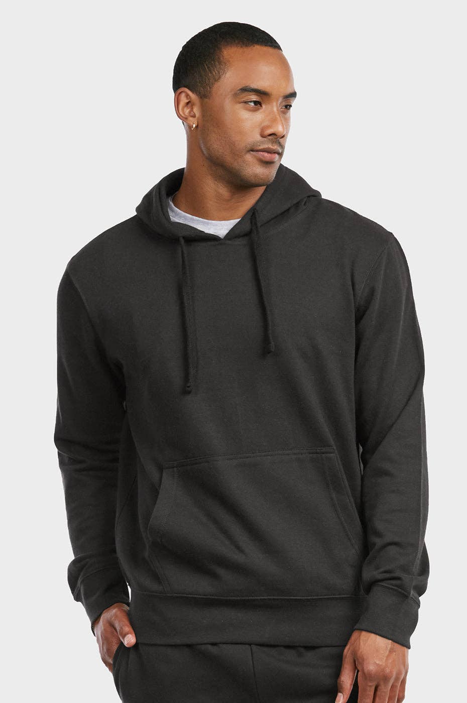 247 Frenzy - Wholesale Hoodie - Men's - Men's Essentials Et Tu Lightweight Fabric Cotton Blend Pullover Fleece Hoodie Jacket (HD1020E_BLK)0