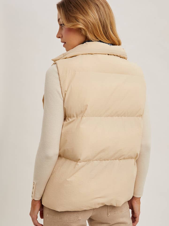 Bluivy - Wholesale Outerwear Vest - Women's - DENIM LAYERED PUFFER VEST14