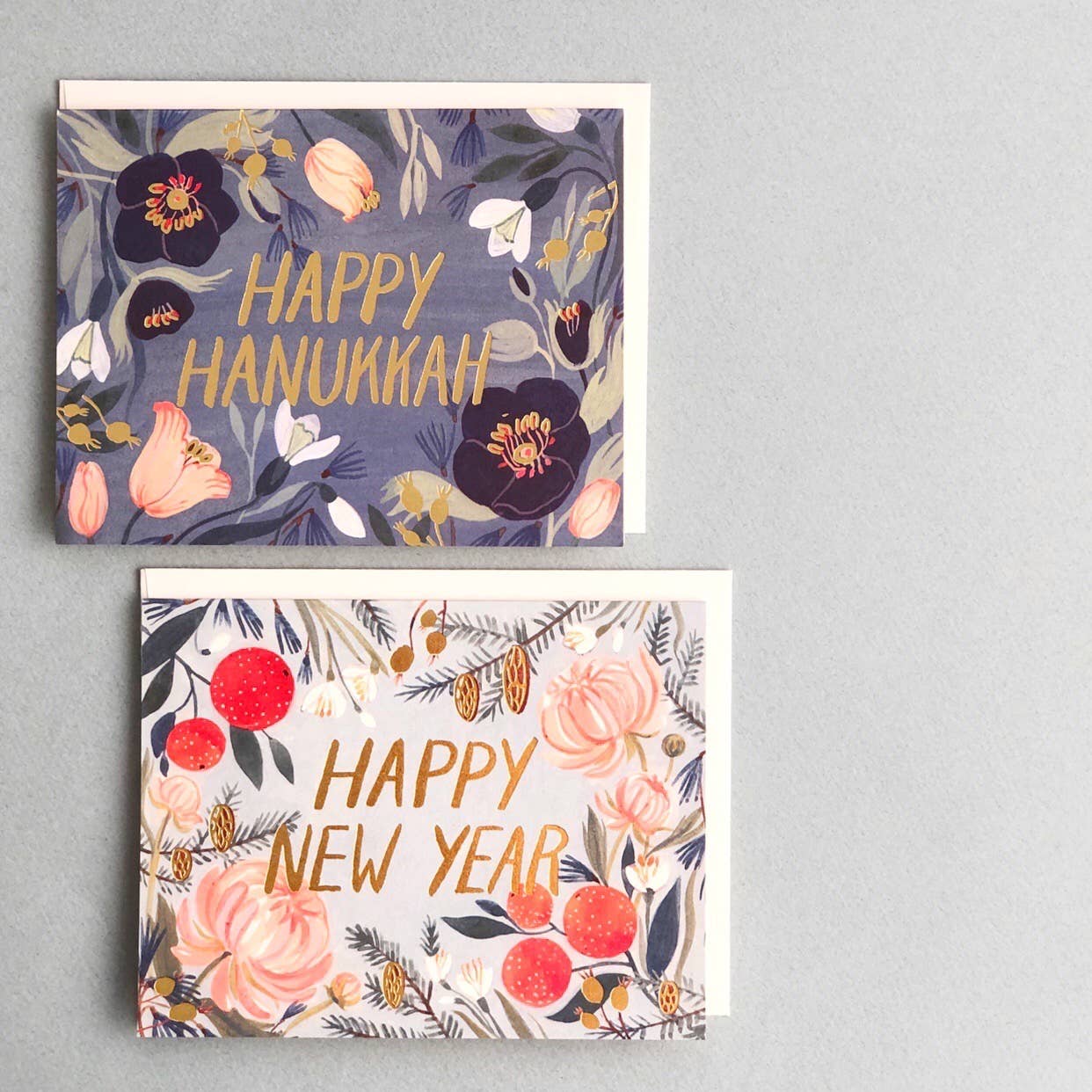 Red Cap Cards - Wholesale Hanukkah Card - Hanukkah Flowers Hanukkah greeting card1