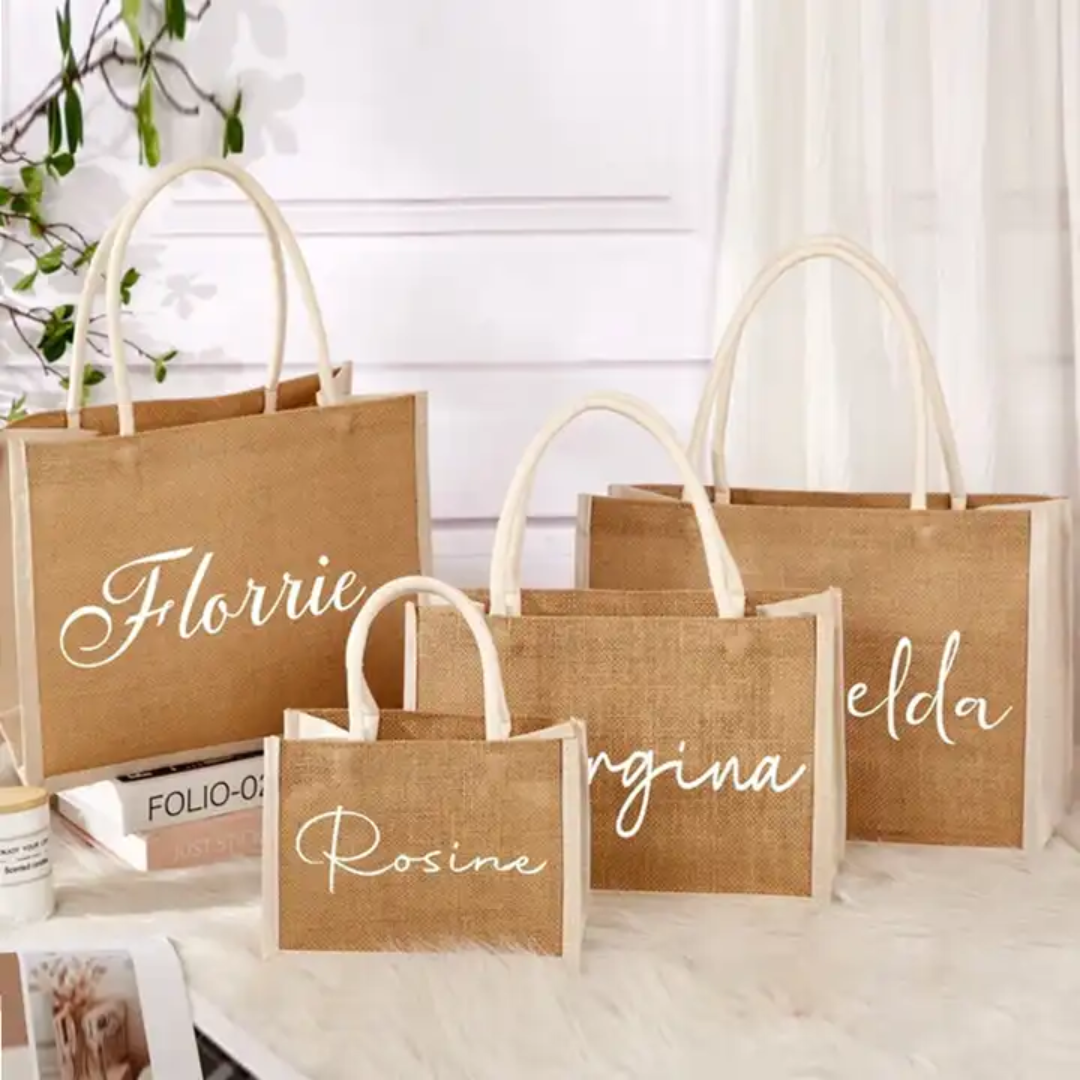 H-H - Wholesale Tote Bag - Women's - Jute Tote Bag, gift/ shopping bag  ( 253TV/HH)1