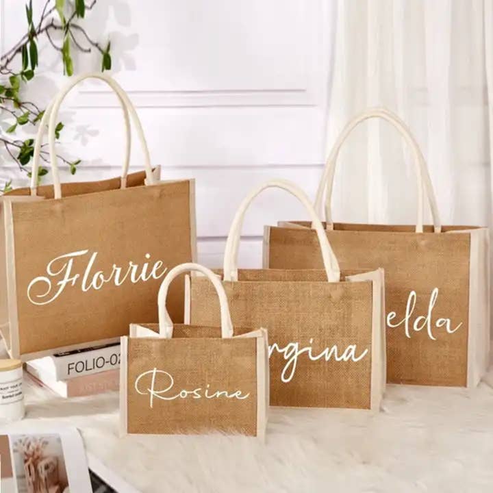 H-H - Wholesale Tote Bag - Women's - Jute Tote Bag, gift/ shopping bag ( 253TV/HH)1