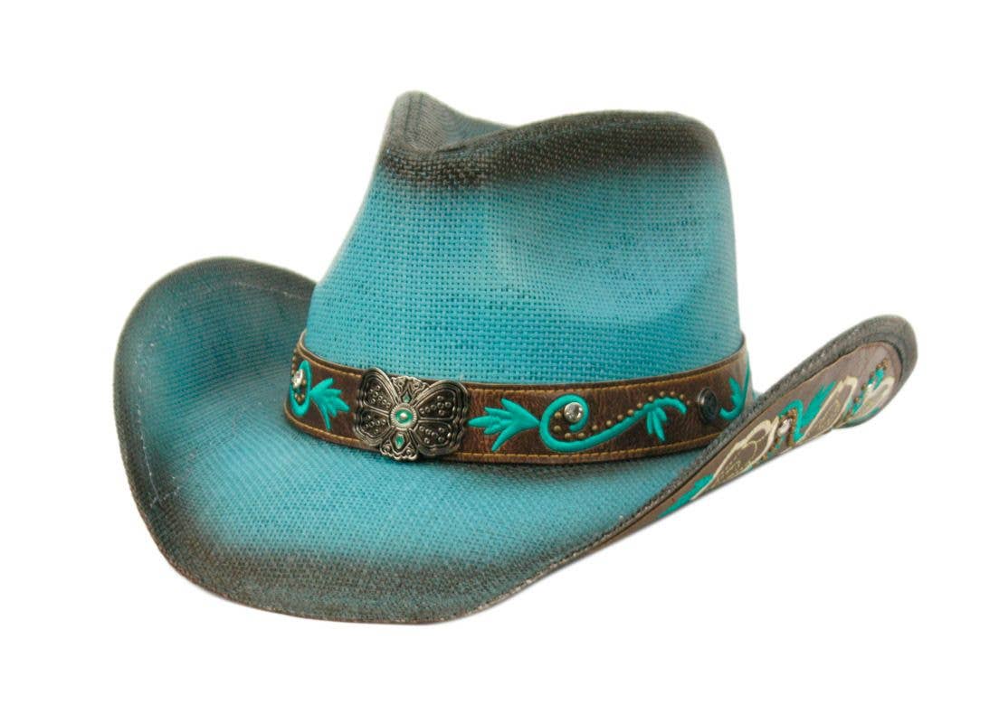 Epoch hats – wholesale Cowboyhatt - Unisex – Västerländsk cowboyhatt med fjärilsmärke0