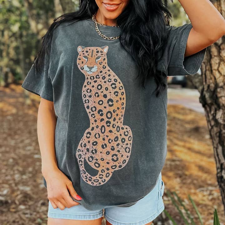Rosemary Leopard Tee for wholesale by Mountain Moverz