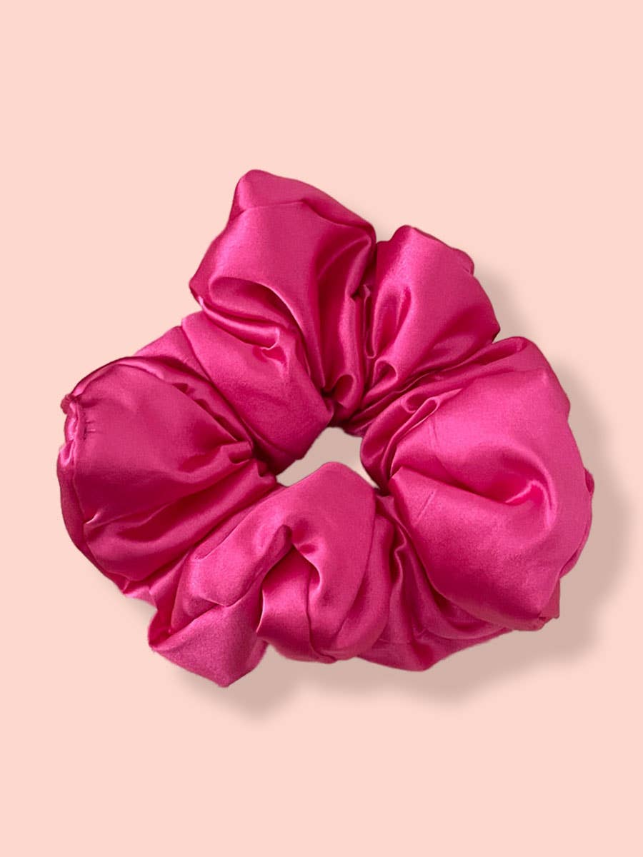 DOUBLJU - Wholesale Scrunchie - Women's - Solid Color Satin Hair Tie Pleated Scrunchie Hair Band3