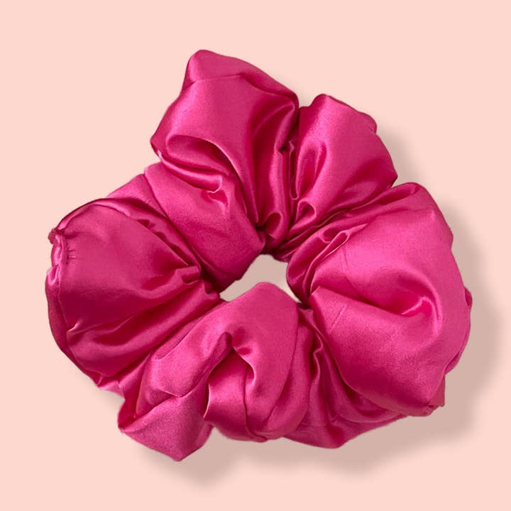 DOUBLJU - Wholesale Scrunchie - Women's - Solid Color Satin Hair Tie Pleated Scrunchie Hair Band3