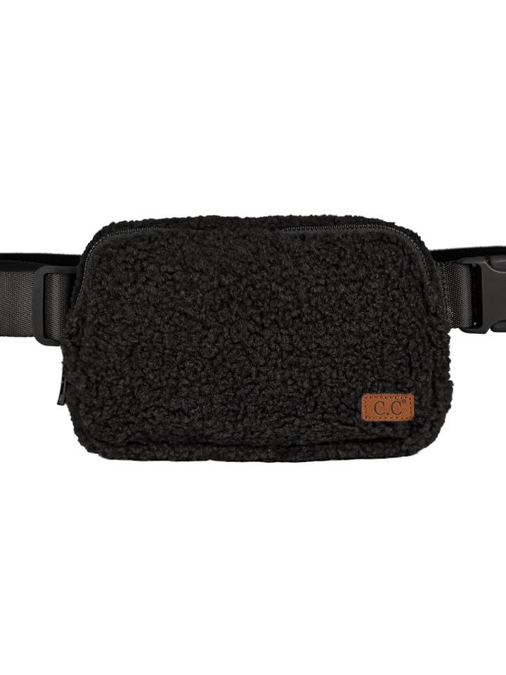 Belt Bag - Sherpa - Black for wholesale by Funky Junque