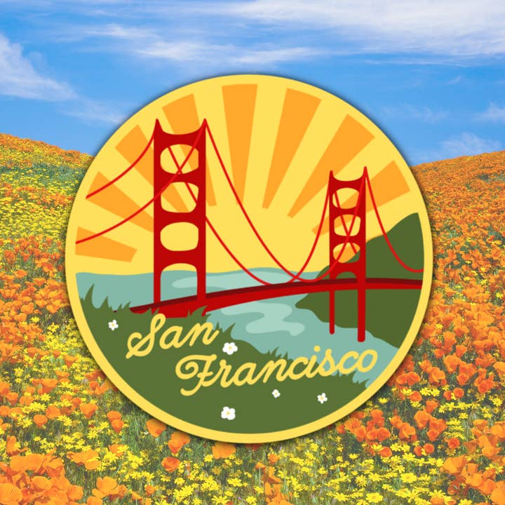 Autocollant San Francisco pour la vente par Sunthing Studio