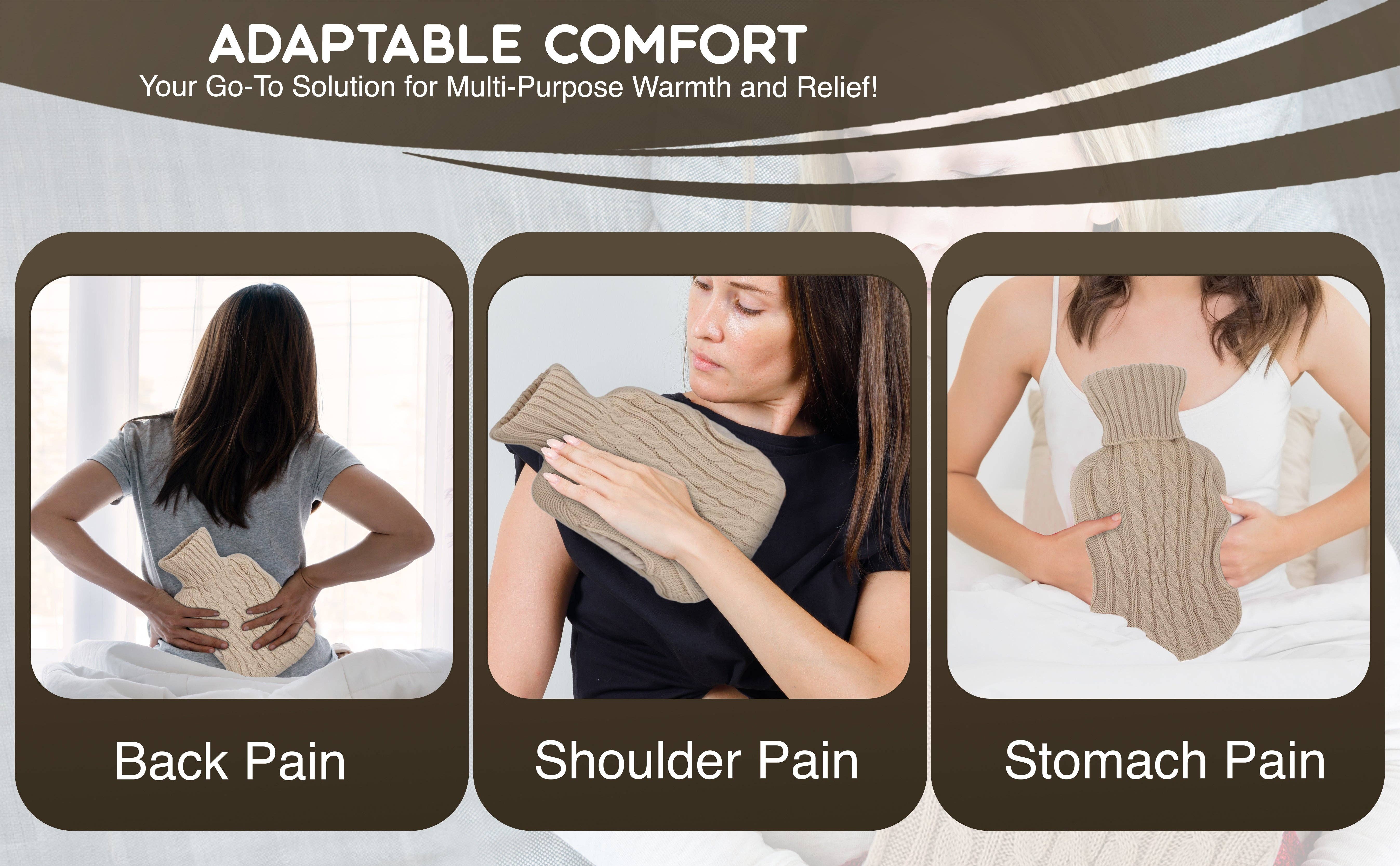 My Wholesale Warehouse – wholesale Hot/cold compress – Generise 'EXTRA WARMTH' 2 Litre Hot Water Bottle with Knitted Cover and POCKETS3