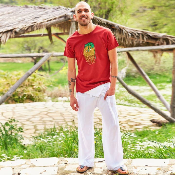 Los Banditos - Wholesale Pants – Women's - Thai Fisherman Style Wide Leg White Yoga Pants2