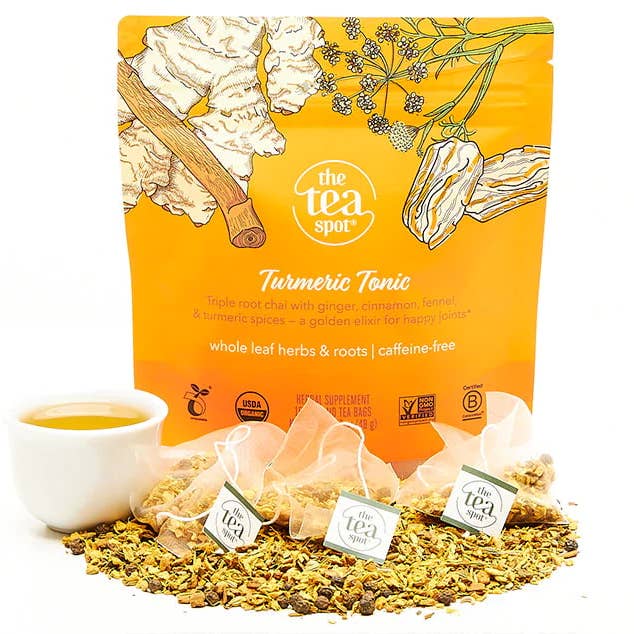 The Tea Spot - Wholesale Health/Detox Tea - Turmeric Tonic, Organic Herbal Tea - 15 sachets each