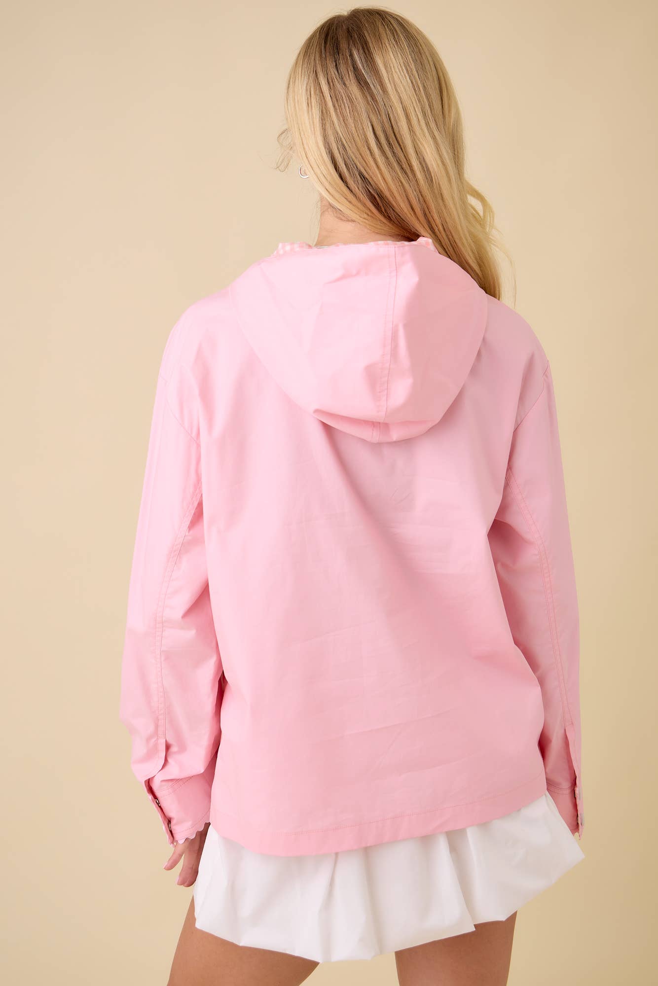 Main Strip - Wholesale Windbreaker - Women's - Windbreaker Jacket With Hoodie And Neck Tie Detail11