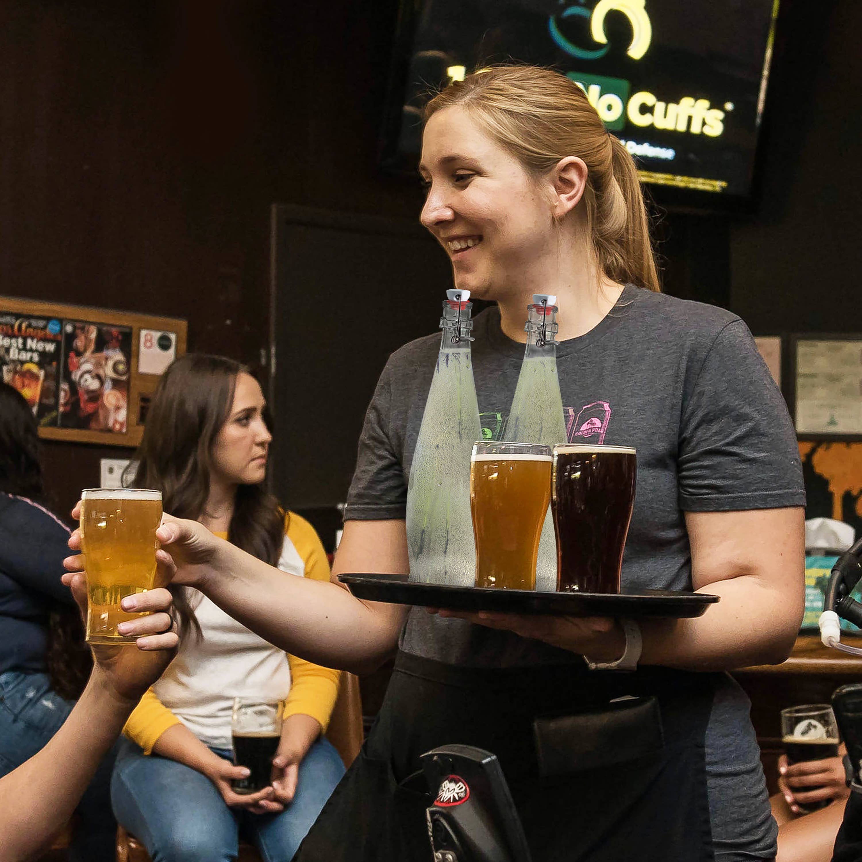 Nevlers - Wholesale Milk/Juice Bottle - Glass Swing Top Bottles - 33 oz. Teardrop Design (Set of 6)8