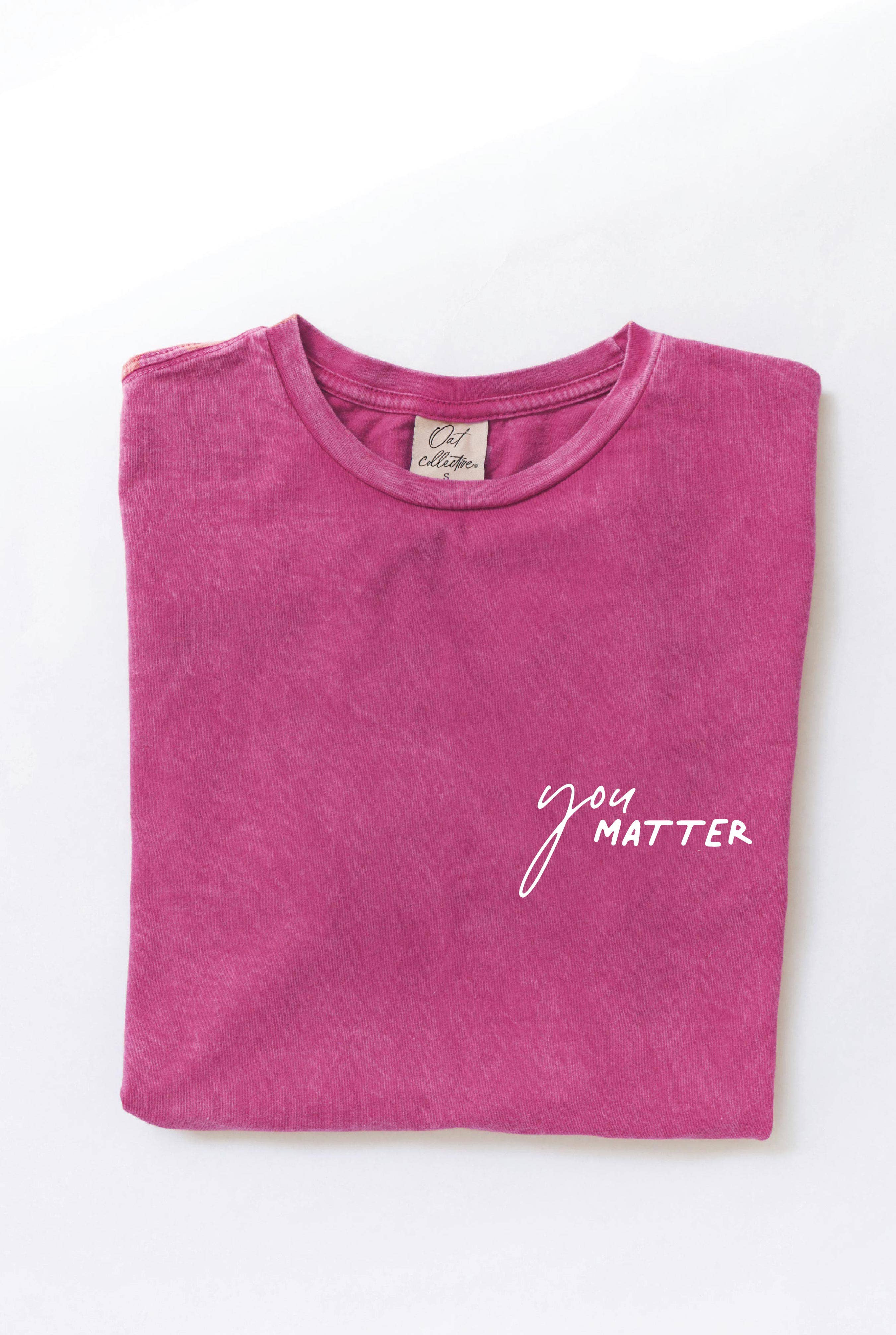 OAT COLLECTIVE – wholesale T-shirts med screentryck – Dam – DU MATTER Front & Back Mineral Grafisk Topp10