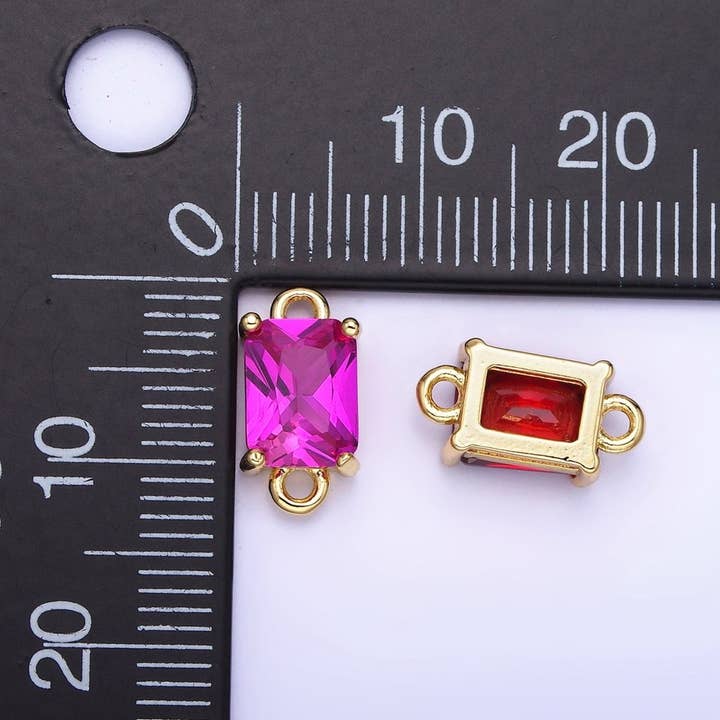 Aim Eternal - Venta al por mayor Abalorios/colgantes individuales - Conector de Baguette de CZ Relleno de Oro de 14K | G422 - G42917