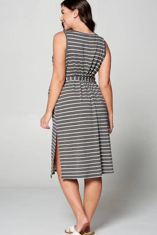 Emerald Collection - Wholesale Dress - Women's - ETK-7633-PL Sleeveless Midi Dress5