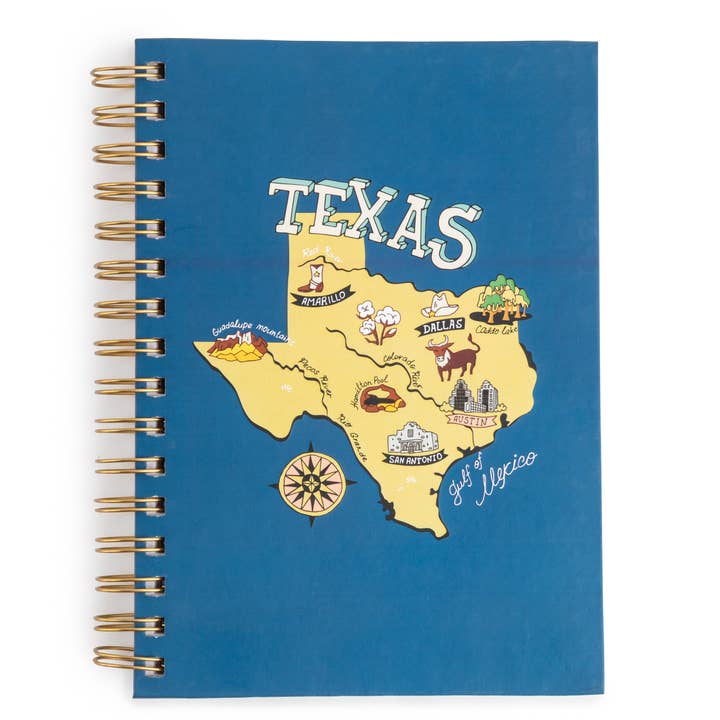 Carnet à spirale A5 à couverture rigide - Atlas Texas pour la vente par Core Home