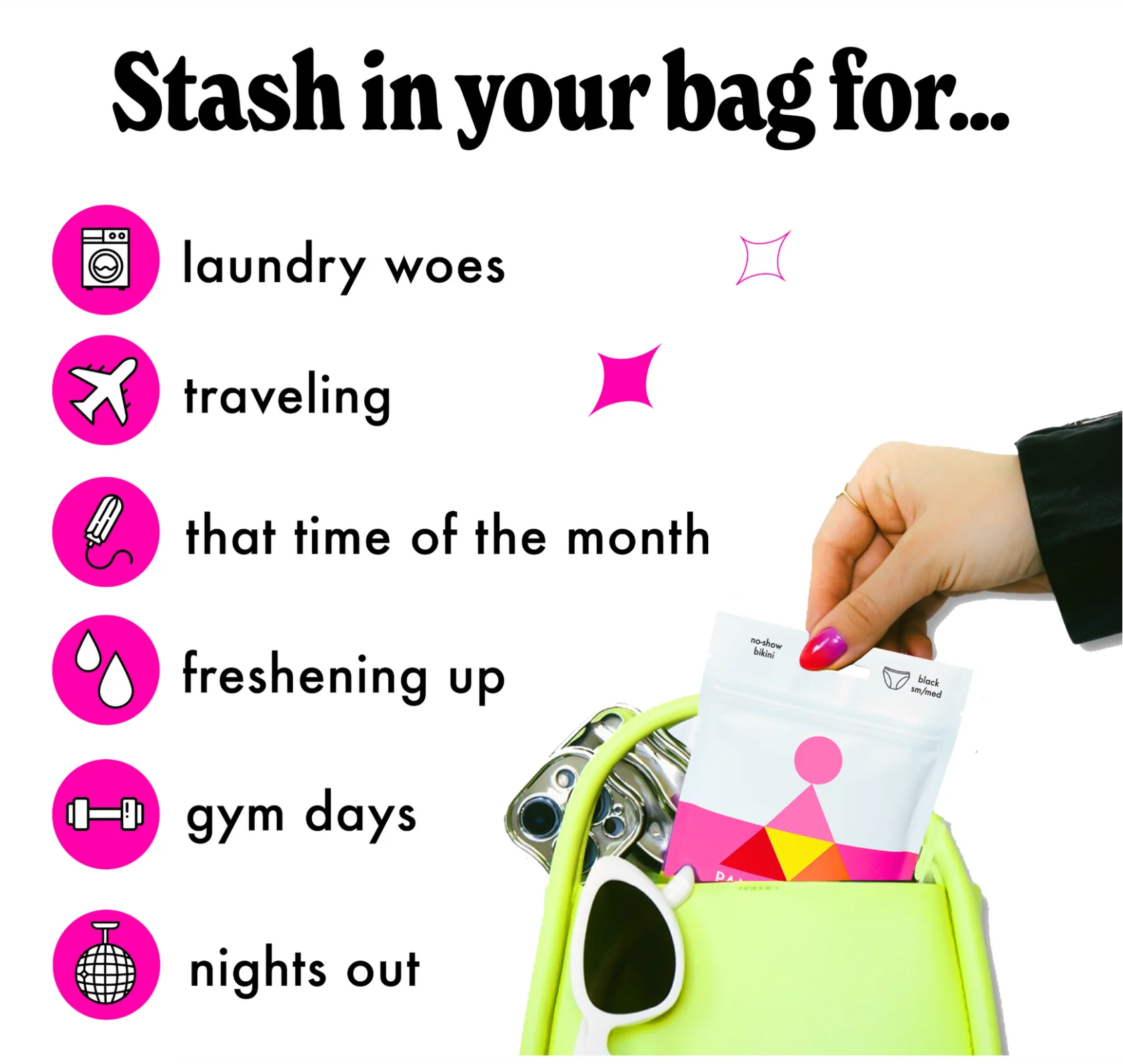 Black No-Show Bikini, Panic Panties Originals for wholesale on Faire10