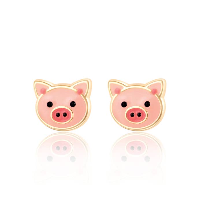 Girl Nation - Wholesale Earrings - Kids - Precious Pig Cutie Stud Earrings
1