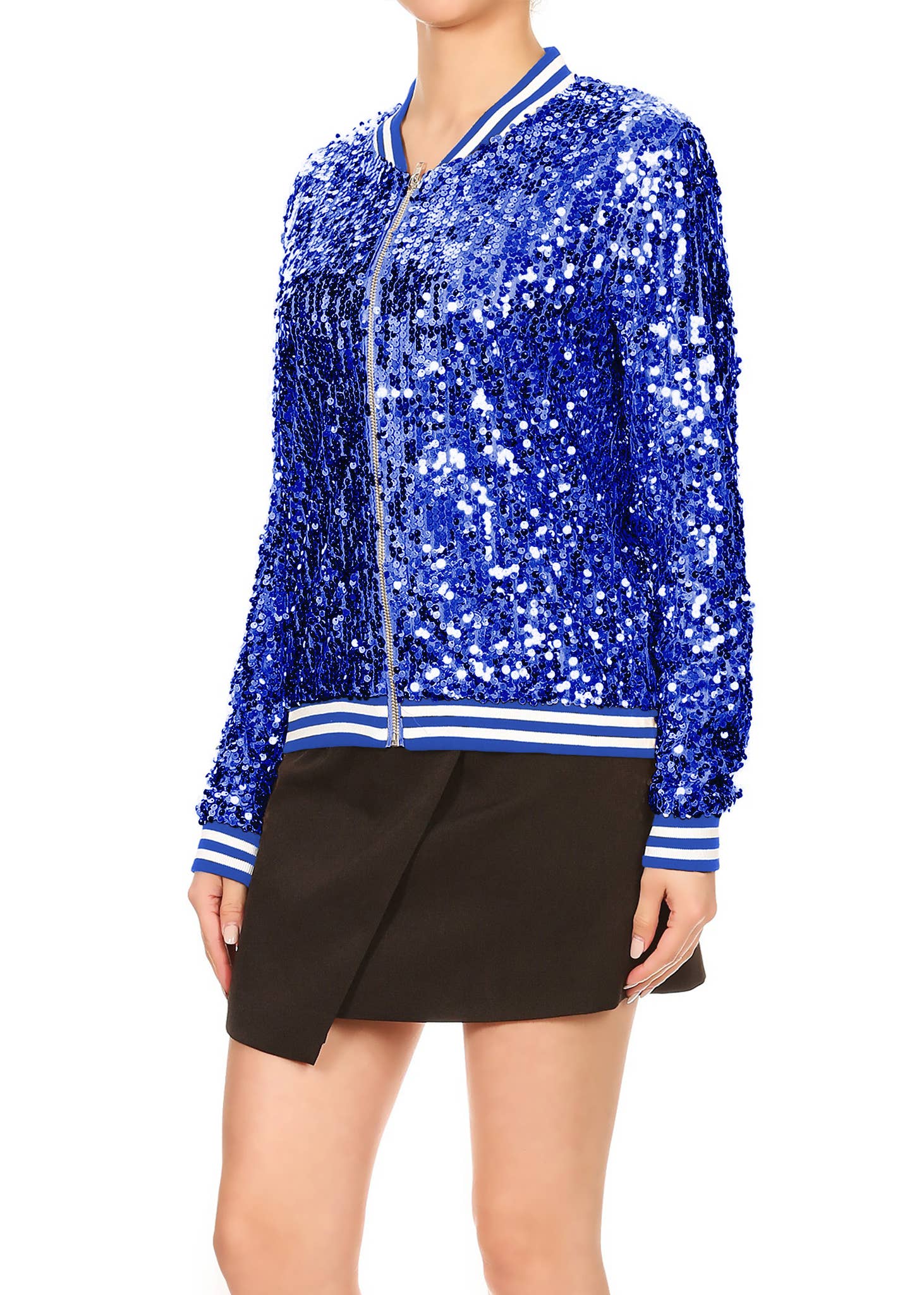 Anna Kaci Wholesale - Vente Bombers – femme - Blouson aviateur zippé à sequins5