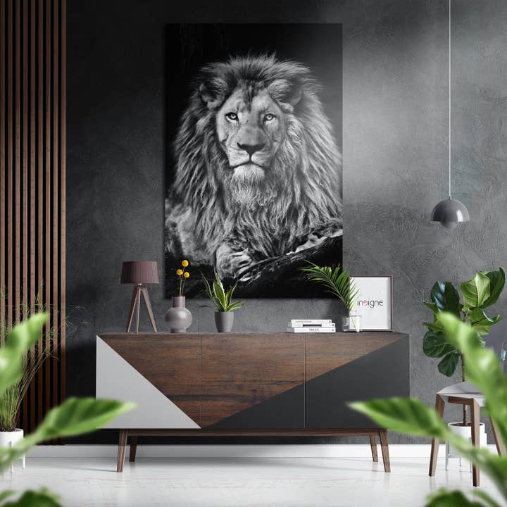Lion Brushed Aluminium Dibond Wall Art for wholesale by Insigne