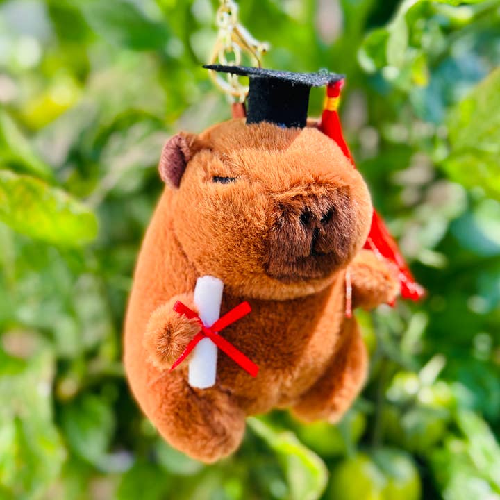 CapyFun - Wholesale Keychain - Unisex - Capybara Graduation Plush Keychain