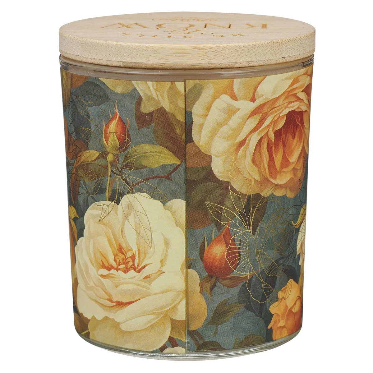 Christian Art Gifts - Wholesale Jar/Filled Candle - Glass Candle w/Bamboo Lid Floral Be Still Ps. 46:101