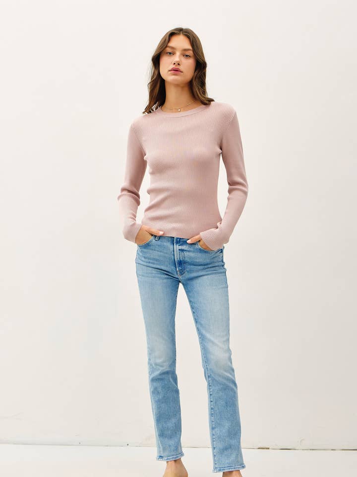 Be Cool - Wholesale Knit Sweater - Women's - CLASSIC CREWNECK LONG SLEEVE RIB SWEATER 13