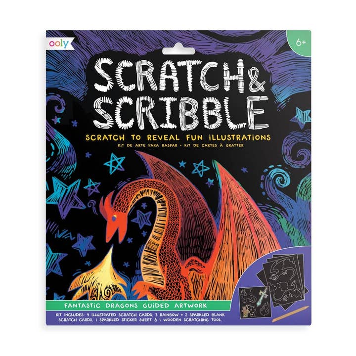 Scratch & Scribble: Fantastiska drakar (10-delars set) för wholesale av OOLY