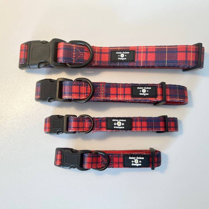 Check Mate Adjustable Fabric Dog Collar for wholesale by Daisy Dukes Designs