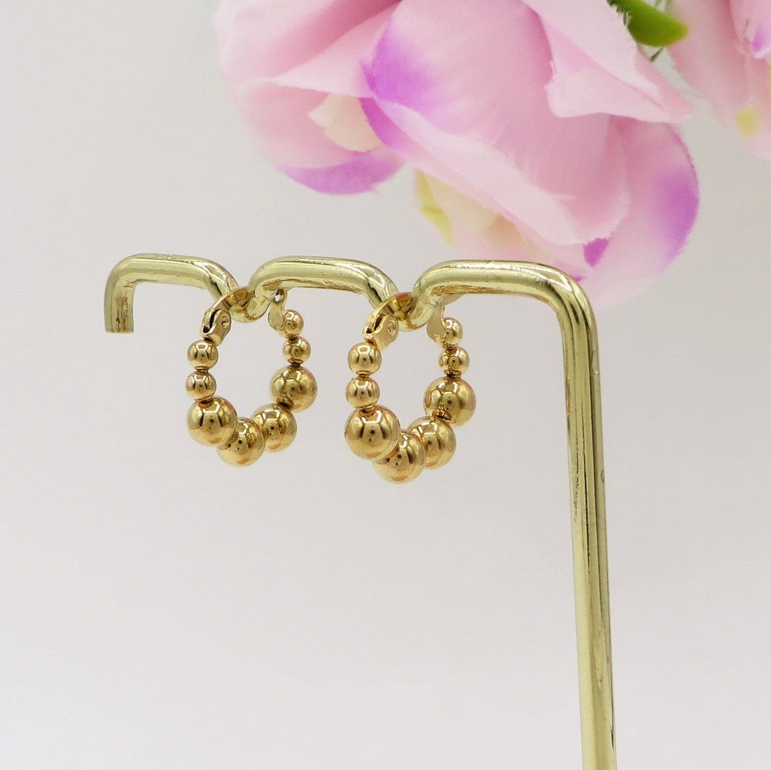 Daemon srls - Wholesale Hoop Earrings - JOSIE hoops - ACCIAIO INOSSIDABILE -  Orecchini a cerchio con pallini1