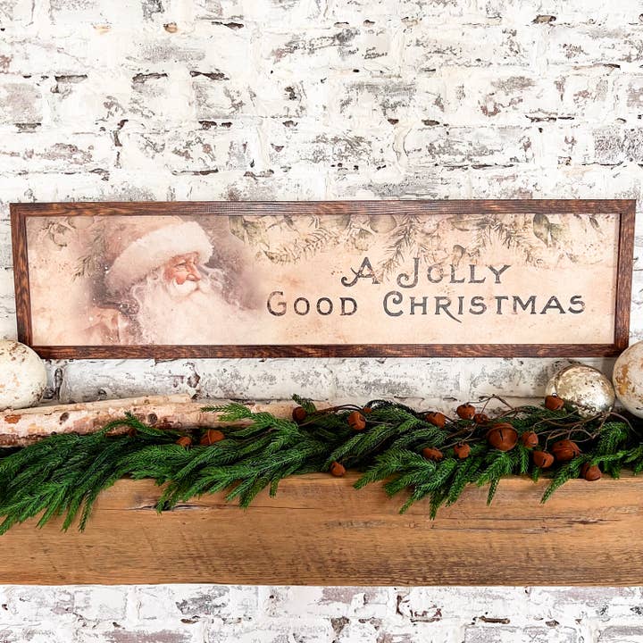 Een vrolijk houten kerstbord voor wholesale door WillowBee Signs & Designs