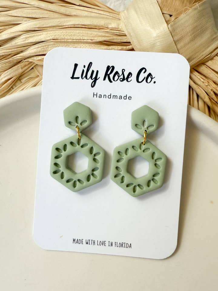 Sage Green Earrings for wholesale by Lily Rose Co.