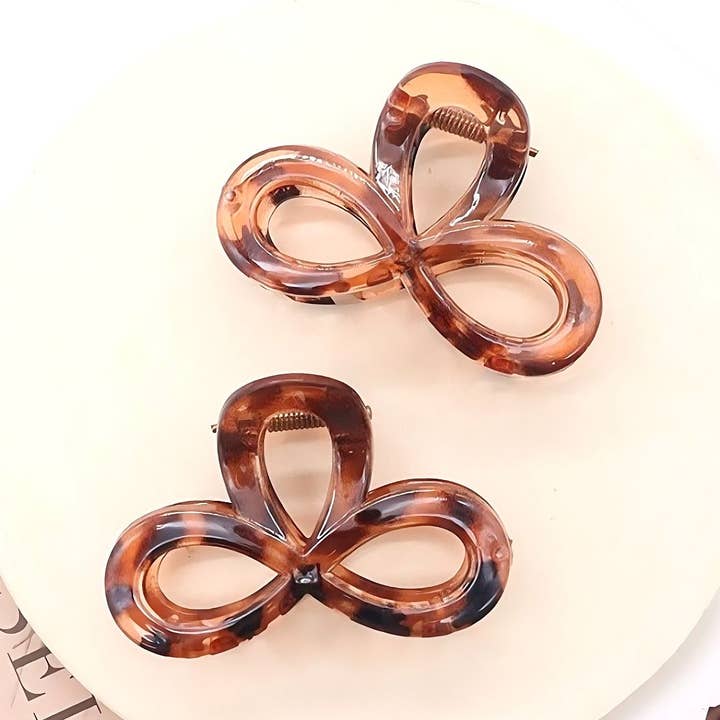 12pk Triple Leaves Bow Hair Jaw Clip for wholesale by Diacly