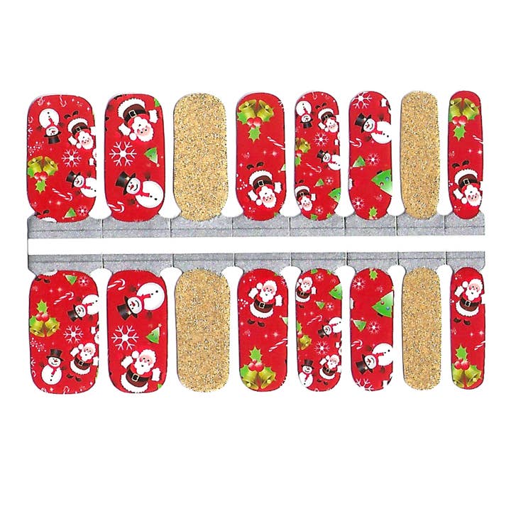 Christmas Nail Wraps Santa & Snowman for wholesale by LUNA Nail Wraps