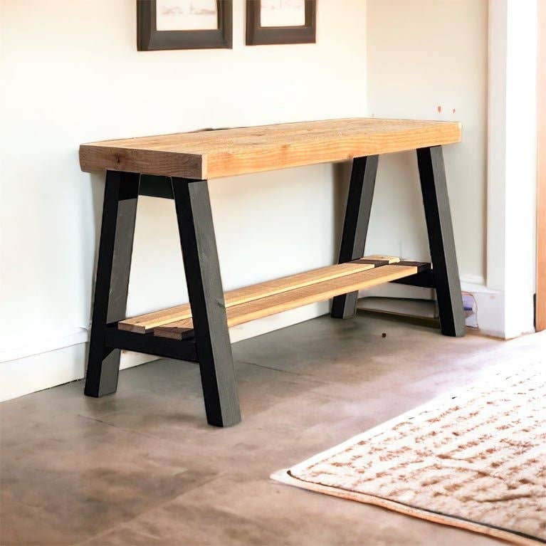 Intrinsic Haven – wholesale Bench – Farmhouse Olive Branch Solid Pine Wood Entry Bench14