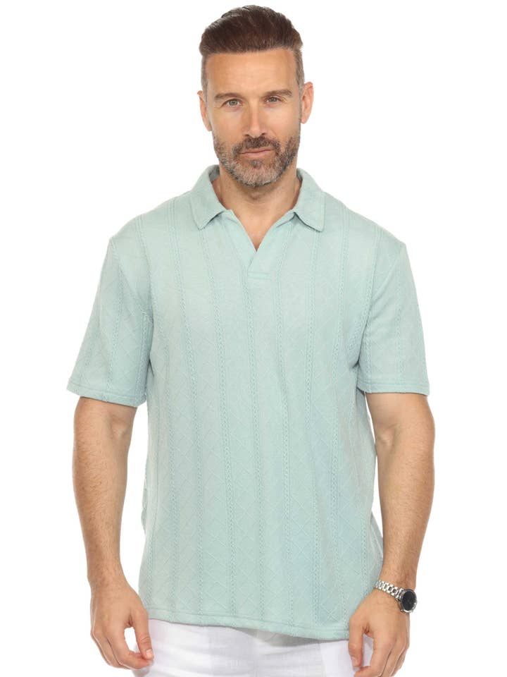 Mojito Mens Premium Stylish Polo Shirt with Modern Textured Cable Knit Pattern NEW for wholesale by MOJITO COLLECTION