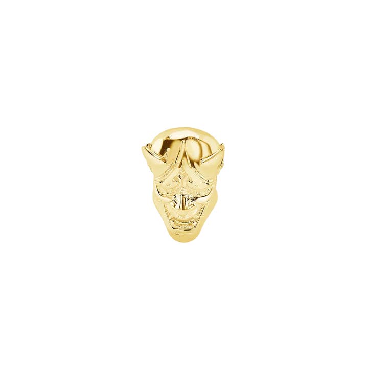Samurai Mask – 14K Gold Threadless/Threaded End for wholesale by Piercing-zone