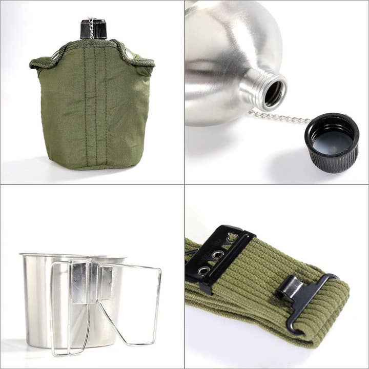 VIGOR - Wholesale Water Bottle - High Quality Stainless Steel Canteen Military with Cup and G